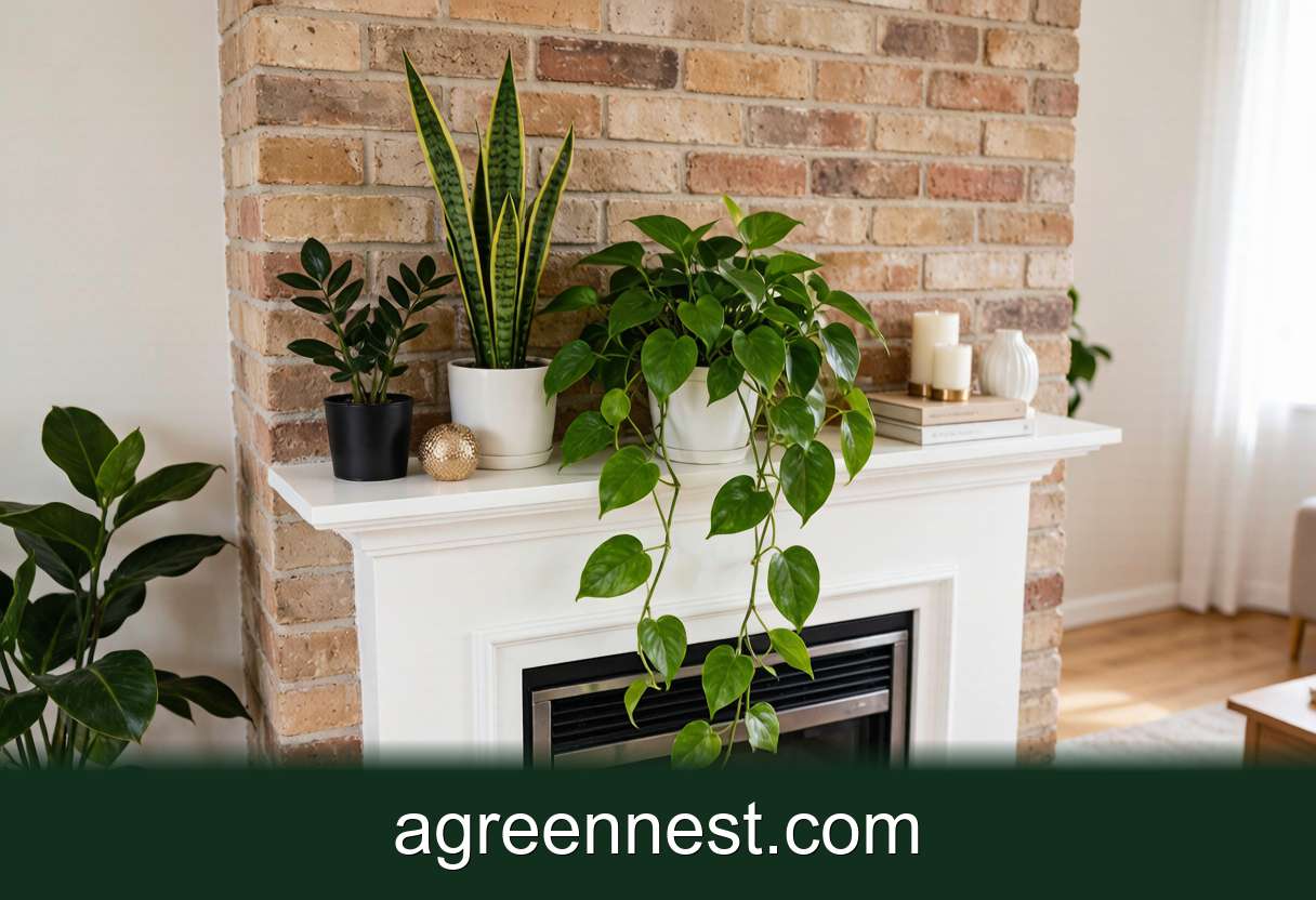 Plant Styling & Display — Fireplace Mantel Plant Styling That Lasts